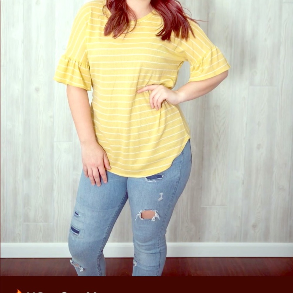 Yellow twisted back blouse